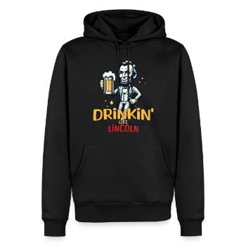 Drinkin comme Lincoln Retro Vintage Design 4. - Sweat à capuche Premium bio Homme - noir - Devant - Nico (187cm)