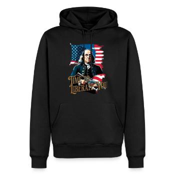 Il est temps de libérer le design vintage drôle 4 juillet - Sweat à capuche Premium bio Homme - noir - Devant - Nico (187cm)