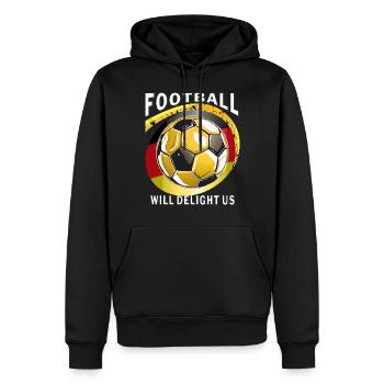 LE FOOTBALL DE FUSSBALL VA NOUS RAVIR - Sweat à capuche Premium bio Homme - noir - Devant - Nico (187cm)