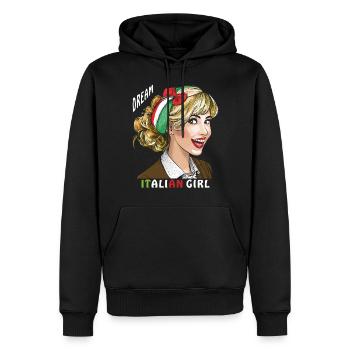 FEMME ITALIE RÊVE FILLE ITALIENNE - Sweat à capuche Premium bio Homme - noir - Devant - Nico (187cm)