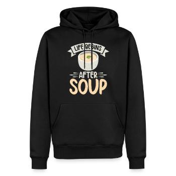 Soup Lovers Gifts - Männer Premium Bio Hoodie - Schwarz - Vorne - Nico (187cm)