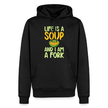 Soup Lovers Gifts - Männer Premium Bio Hoodie - Schwarz - Vorne - Nico (187cm)