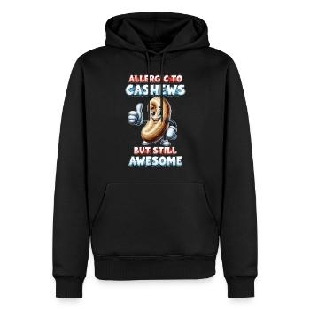 Allergie aux noix de cajou - Sweat à capuche Premium bio Homme - noir - Devant - Nico (187cm)