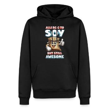 Soy Allergy Allerigic To Soy But Still Awesome - Men’s Premium Organic Hoodie - black - Front - Nico (187cm)