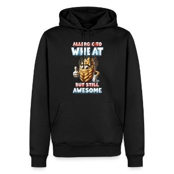 Allergie au blé Allerigic au blé - Sweat à capuche Premium bio Homme - noir - Devant - Nico (187cm)