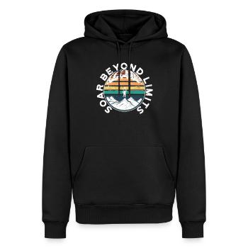Paragliding Paraglider Soar Beyond Limits - Männer Premium Bio Hoodie - Schwarz - Vorne - Nico (187cm)