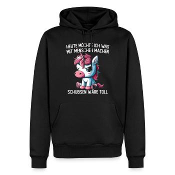 Unicorn shoving would be great - Men’s Premium Organic Hoodie - black - Front - Nico (187cm)