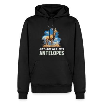Antilope antilope antilope ouverte - Sweat à capuche Premium bio Homme - noir - Devant - Nico (187cm)