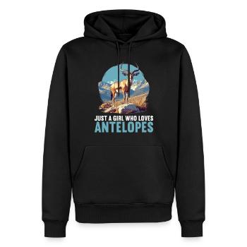 Antilope Antilope ouverte - Sweat à capuche Premium bio Homme - noir - Devant - Nico (187cm)