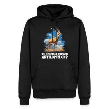 Antilope antilope antilope ouverte - Sweat à capuche Premium bio Homme - noir - Devant - Nico (187cm)