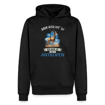 Antilope antilope antilope ouverte - Sweat à capuche Premium bio Homme - noir - Devant - Nico (187cm)