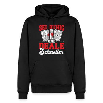 Cartes de poker Jeu de jetons de poker Joueurs de poker Jetons de poker - Sweat à capuche Premium bio Homme - noir - Devant - Nico (187cm)