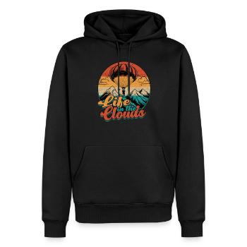 Paragliding Paraglider Gleiter Life In The Clouds - Männer Premium Bio Hoodie - Schwarz - Vorne - Nico (187cm)