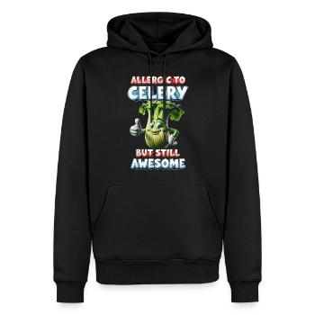 Allergie au céleri Allerigique au céleri - Sweat à capuche Premium bio Homme - noir - Devant - Nico (187cm)