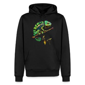 Chameleon, Lizard, Reptile, Iguana, Lizard, Chameleons - Men’s Premium Organic Hoodie - black - Front - Nico (187cm)