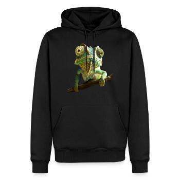 Chameleon, Lizard, Reptile, Iguana, Lizard, Chameleons - Men’s Premium Organic Hoodie - black - Front - Nico (187cm)