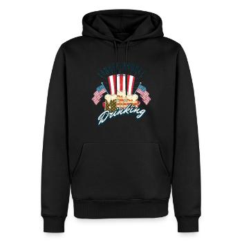 Boire comme Lincoln Design vintage rétro - Sweat à capuche Premium bio Homme - noir - Devant - Nico (187cm)