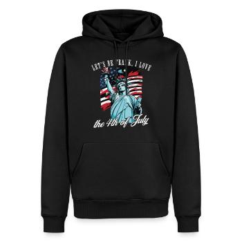 Drapeau américain de la Statue de la Liberté du 4 juillet - Sweat à capuche Premium bio Homme - noir - Devant - Nico (187cm)