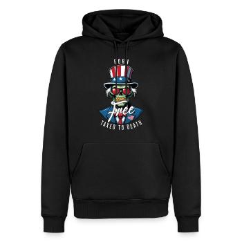 Né libre, imposé jusqu’à sa mort le 4 juillet - Sweat à capuche Premium bio Homme - noir - Devant - Nico (187cm)