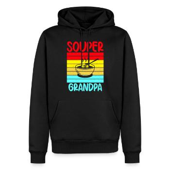 Cadeaux pour les amateurs de soupe - Sweat à capuche Premium bio Homme - noir - Devant - Nico (187cm)