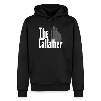 Cat Dad The Catfather Crazy Cat Father Kitty Daddy - Men’s Premium Organic Hoodie - black - Front - Nico (187cm)