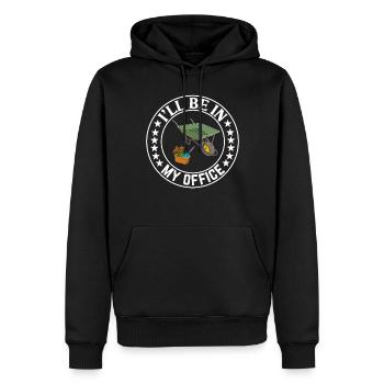 Je serai dans mon bureau le jardin travaille avec des fleurs - Sweat à capuche Premium bio Homme - noir - Devant - Nico (187cm)