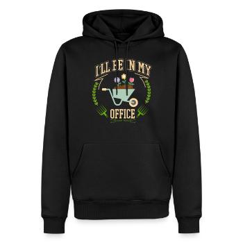I'll be in my office the Garden Work with Flowers - Men’s Premium Organic Hoodie - black - Front - Nico (187cm)