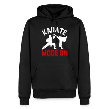 Mode Karaté activé - Combattant de karaté - Sweat à capuche Premium bio Homme - noir - Devant - Nico (187cm)