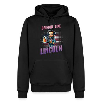 Drinkin Like Lincoln Design rétro vintage - Sweat à capuche Premium bio Homme - noir - Devant - Nico (187cm)