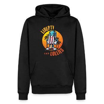 Liberty Et Suces Design Vintage Rétro - Sweat à capuche Premium bio Homme - noir - Devant - Nico (187cm)