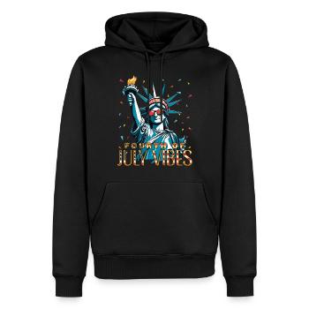 Ambiance du 4 juillet, célébrations de la Statue de la Liberté - Sweat à capuche Premium bio Homme - noir - Devant - Nico (187cm)