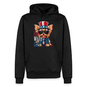 Yorkshire Terrier 4 juillet Amoureux des chiens - Sweat à capuche Premium bio Homme - noir - Devant - Nico (187cm)