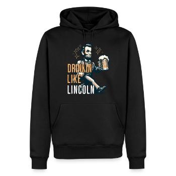 Boire comme Lincoln Design vintage rétro - Sweat à capuche Premium bio Homme - noir - Devant - Nico (187cm)