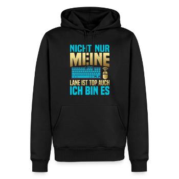 PC de jeu Casque de jeu Console de contrôleur de jeu - Sweat à capuche Premium bio Homme - noir - Devant - Nico (187cm)