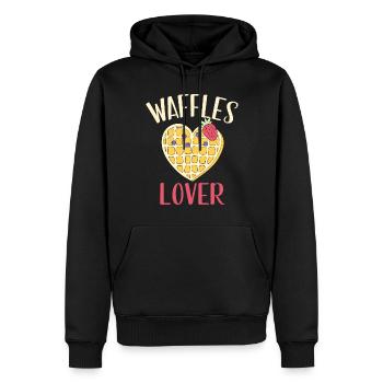 Waffle Lover Gifts - Männer Premium Bio Hoodie - Schwarz - Vorne - Nico (187cm)