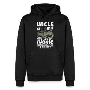 Drôle d’amateur de poisson-chat poisson à tête plate - Sweat à capuche Premium bio Homme - noir - Devant - Nico (187cm)