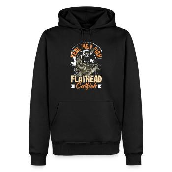 Drôle d’amateur de poisson-chat poisson à tête plate - Sweat à capuche Premium bio Homme - noir - Devant - Nico (187cm)