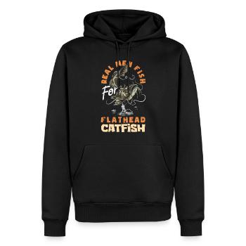 Drôle d’amateur de poisson-chat poisson à tête plate - Sweat à capuche Premium bio Homme - noir - Devant - Nico (187cm)