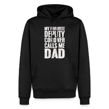 Mein Lieblings-Deputy Coroner nennt mich Papa Coroner - Männer Premium Bio Hoodie - Schwarz - Vorne - Nico (187cm)