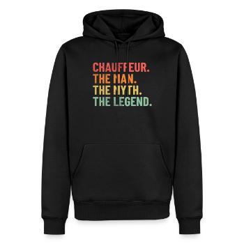 Chauffeur Der Mann Der Mythos Die Legende Lustig Retro - Männer Premium Bio Hoodie - Schwarz - Vorne - Nico (187cm)