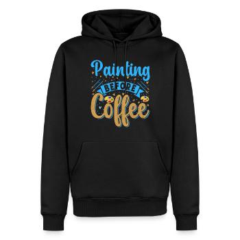 Artist Painter Graphic Painting Before Coffee Gift - Männer Premium Bio Hoodie - Schwarz - Vorne - Nico (187cm)