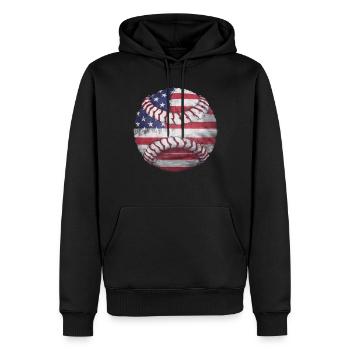 Baseball Hommes Femmes Enfants Joueur Lanceur Softball - Sweat à capuche Premium bio Homme - noir - Devant - Nico (187cm)