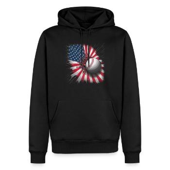 Baseball Men Women Kids Player Pitcher Softball - Männer Premium Bio Hoodie - Schwarz - Vorne - Nico (187cm)