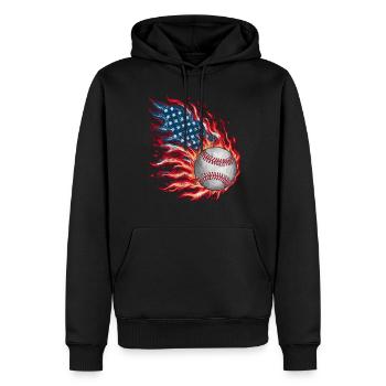 Baseball Men Women Kids Player Pitcher Softball - Männer Premium Bio Hoodie - Schwarz - Vorne - Nico (187cm)