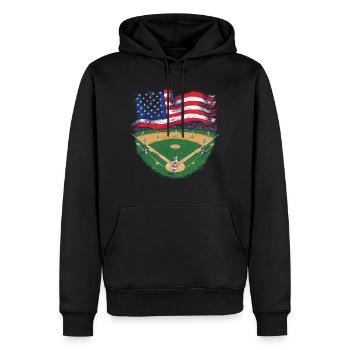 Baseball Men Women Kids Player Pitcher Softball - Männer Premium Bio Hoodie - Schwarz - Vorne - Nico (187cm)