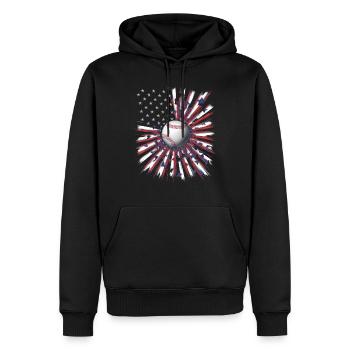 Baseball Men Women Kids Player Pitcher Softball - Männer Premium Bio Hoodie - Schwarz - Vorne - Nico (187cm)