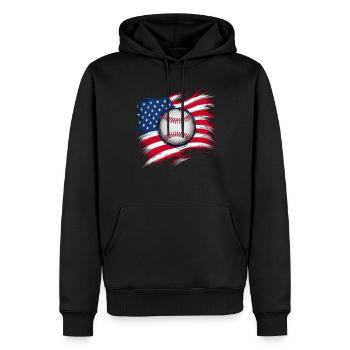 Baseball Men Women Kids Player Pitcher Softball - Männer Premium Bio Hoodie - Schwarz - Vorne - Nico (187cm)