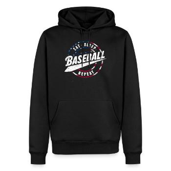 Baseball Men Women Kids Player Pitcher Softball - Männer Premium Bio Hoodie - Schwarz - Vorne - Nico (187cm)