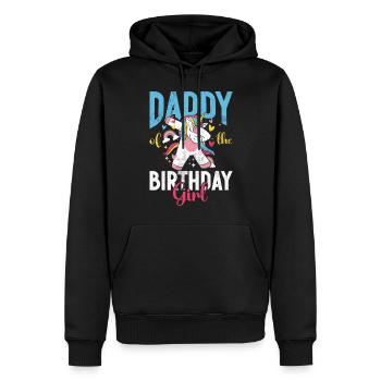 Birthday Girl's Dad Unicorn Bday - Men’s Premium Organic Hoodie - black - Front - Nico (187cm)