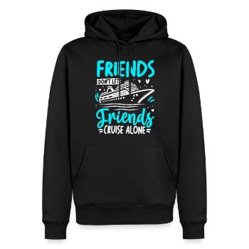 Les amis ne laissent pas leurs amis naviguer seuls - Sweat à capuche Premium bio Homme - noir - Devant - Nico (187cm)